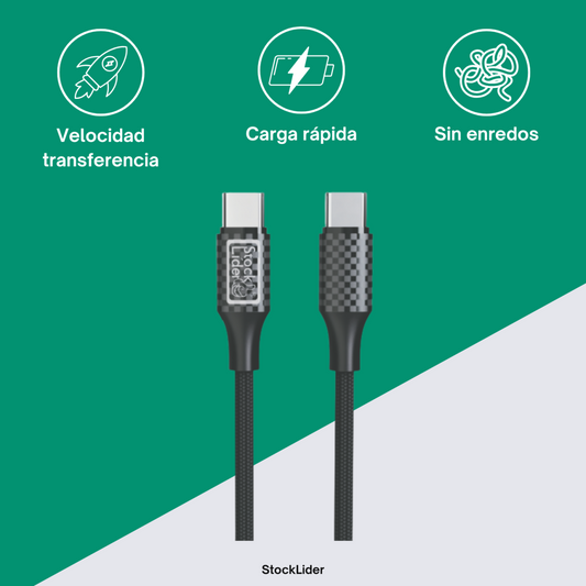 🔌 Cable USB Tipo C – Tipo C (1 Metro)