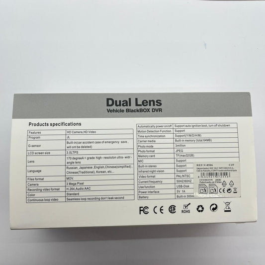 🚘 Lente Dual Blackbox DVR 1296p – Seguridad Total al Volante