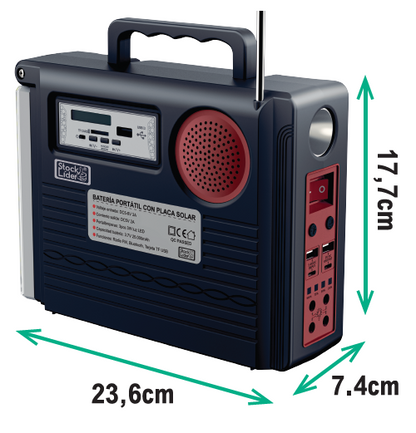 ☀️ Batería Portátil Solar StockLíder SL10720 – Energía, Luz y Música en Cualquier Lugar