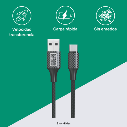 🔌 Cable de Carga Rápida USB – Tipo C (3 Metros)
