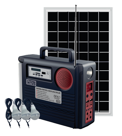 ☀️ Batería Portátil Solar StockLíder SL10720 – Energía, Luz y Música en Cualquier Lugar